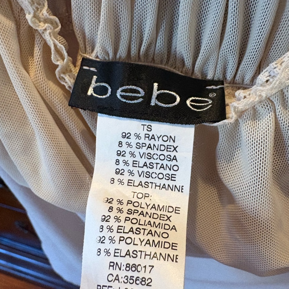 Bebe Cream Ruched Blouse - Picture 2 of 7